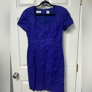 Liz Claiborne Royal Blue Textured Midi Dress